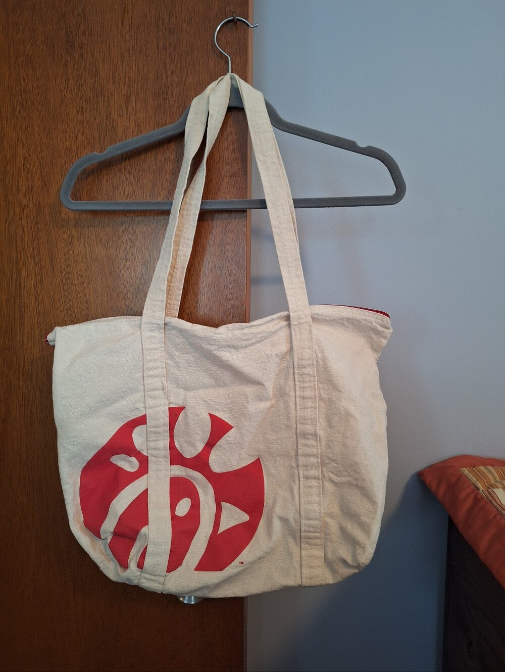 Final Price* Chick-fil-A Canvas Tote Bag with Red Logo Double Shoulder Straps